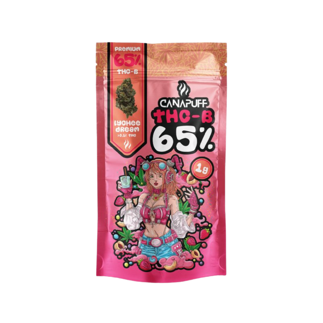 Canapuff - Lychee Dream 65% - THC-B FlowersFedezze fel a Canapuff - Lychee Dream 65% - THC-B Flowers terméket, amely egy lenyűgöző hibrid marihuána törzs, a Pink Rozay és a White Runtz keresztezésével létrehozva. Ez a törzs magában hordozza a licsi gyümöl