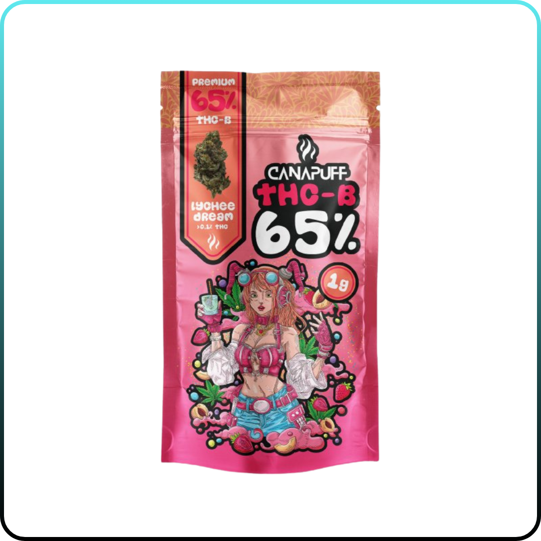 Canapuff - Lychee Dream 65% - THC-B FlowersFedezze fel a Canapuff - Lychee Dream 65% - THC-B Flowers terméket, amely egy lenyűgöző hibrid marihuána törzs, a Pink Rozay és a White Runtz keresztezésével létrehozva. Ez a törzs magában hordozza a licsi gyümöl