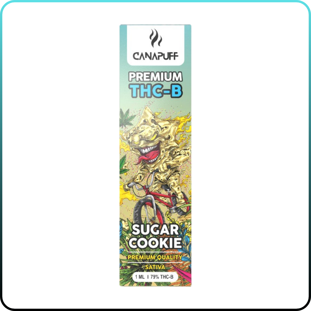 Sugar Cookie 79% - THC-B - Canapuff - One Use - 1mlAz "Sugar Cookie 79% - THC-B - CanaPuff - One Use - 1ml" egy exkluzív, egyszer használatos elektromos cigarettát kínál, mely a kiváló "Sugar Cookie" kannabisz törzs esszenciáját hordozza magában. Ez a ter